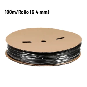 Tubo termorretráctil con adhesivo interno (doble pared) negro de 100 metros - 1 ROLLO 3:1 (6.4 milímetros)