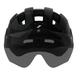 Casco negro con luz trasera - L